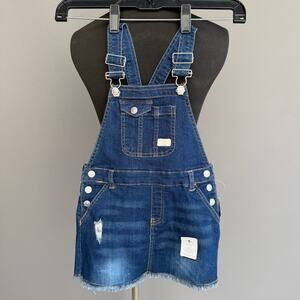 NEW Girls 7 For All Mankind denim overall dress - blue - distressed - size 3T